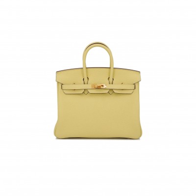 HERMES BIRKIN 25 TOGO LEATHER CHICK GOLD BUCKLE H028369CK11 (25*18*13cm)